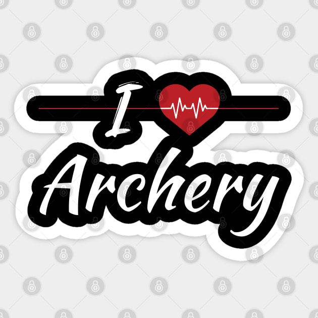 I Love Archery Cute Red Heartbeat Sticker by SAM DLS